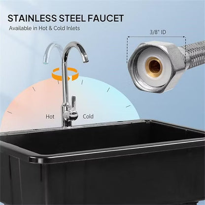 Karl Home 30 in. Utility Sink Washing Room Sink Laundry Tub with Faucet