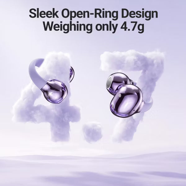 VEAT00L Open-Ear Headphones, Wireless Clip On Earbuds with Digital Display Charging Case 68 Hours Playtime