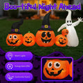 8FT Inflatable Pumpkin Ghost Halloween Decorations Outdoor, Yard Halloween Decor with Built-in Fan, Weather-Resistant & Easy Storage