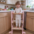 Garvee Toddler Step Stool, Adjustable Kitchen Helper, Anti-Slip, Safety Rails, Age1-3