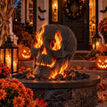 LauKingdom 6'' Fire Pit Skull Halloween Decor with Creepy Effect, Halloween Decorations