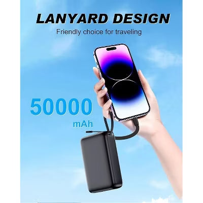 10,000mAh power bank supporting 1.5-hour fast charging; suitable for home backup, outdoor emergencies, and camping.