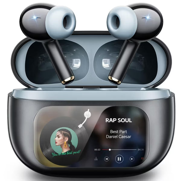 Wireless Earbuds Bluetooth 5.3 Headphones 90 Hrs Playtime Ear buds with Wireless Charging Case Power Display Over-ear Earphones Black