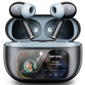 Wireless Earbuds Bluetooth 5.3 Headphones 90 Hrs Playtime Ear buds with Wireless Charging Case Power Display Over-ear Earphones Black