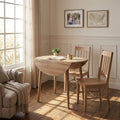 Folding Dining Table Round Drop Leaf Kitchen Table for Small Spaces Oak Table with Wood Legs for Apartment Dining Room Dorm Room Home