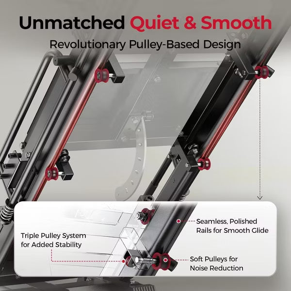 FEIERDUN 3‑in‑1 Leg Press Hack Squat Machine with Stretch Board for Quads, Hamstring, Glutes, Calves, Home Gym Leg Day Equipment