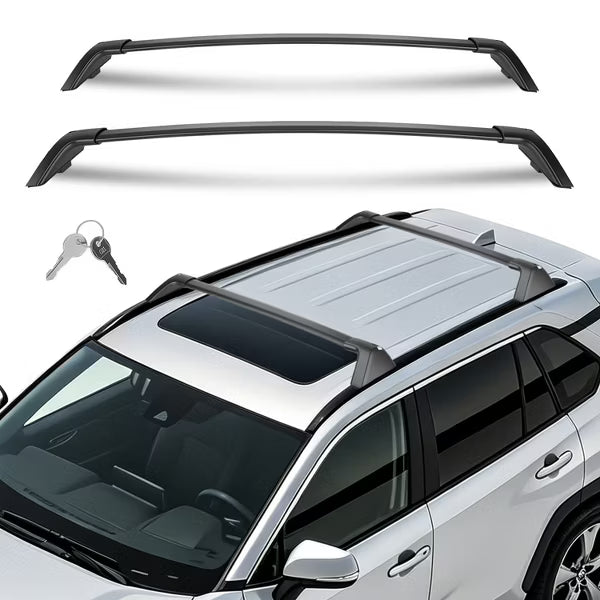 Roof Rack Cross Bars for Fit Toyota RAV4 2019-2025 Aluminum Roof Rails Cargo Crossbars for Flush Side Rails Heavy Duty Rooftop Carrier Anti-Theft Lock