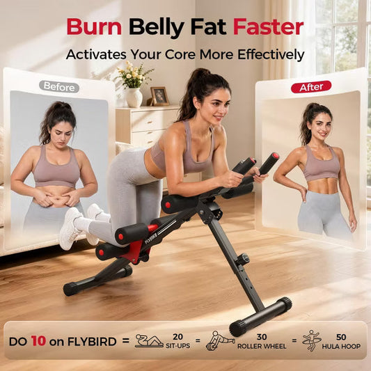 FLYBIRD Adjustable Ab Trainer with LCD Monitor, Perfect Valentine's Day Gift, Full Body Workout Machine for Home Gym, Core & Waist Shaper