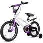 Hykolity 16 Inch Kids BMX Style Bicycle for Boys Girls Ages 6-12, Coaster Brake Steel Frame Adjustable Seat Handlebar White