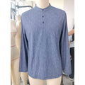 COOFANDY Men's Mandarin Collar Henley Long Sleeve Shirt Black S