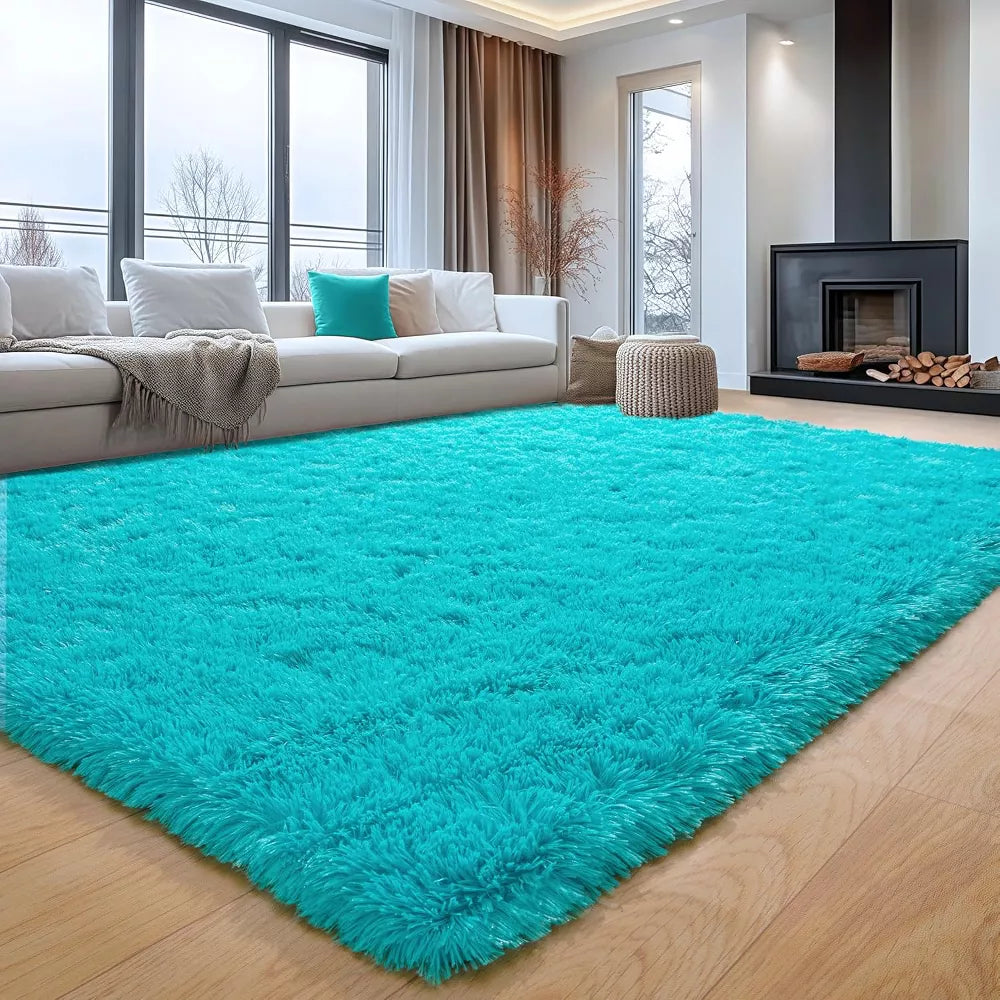 LOVEVOOK Cream White Area Rugs for Living Room Bedroom, Non-Slip Fluffy Soft Shag Rug, Plush Carpet for Home Dorm Decor Aesthetic 5x7 Feet