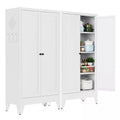 VIYET 47" Metal Pantry Cabinet with Adjustable Shelves, Freestanding Kitchen Storage Cabinet with Doors for Pantry