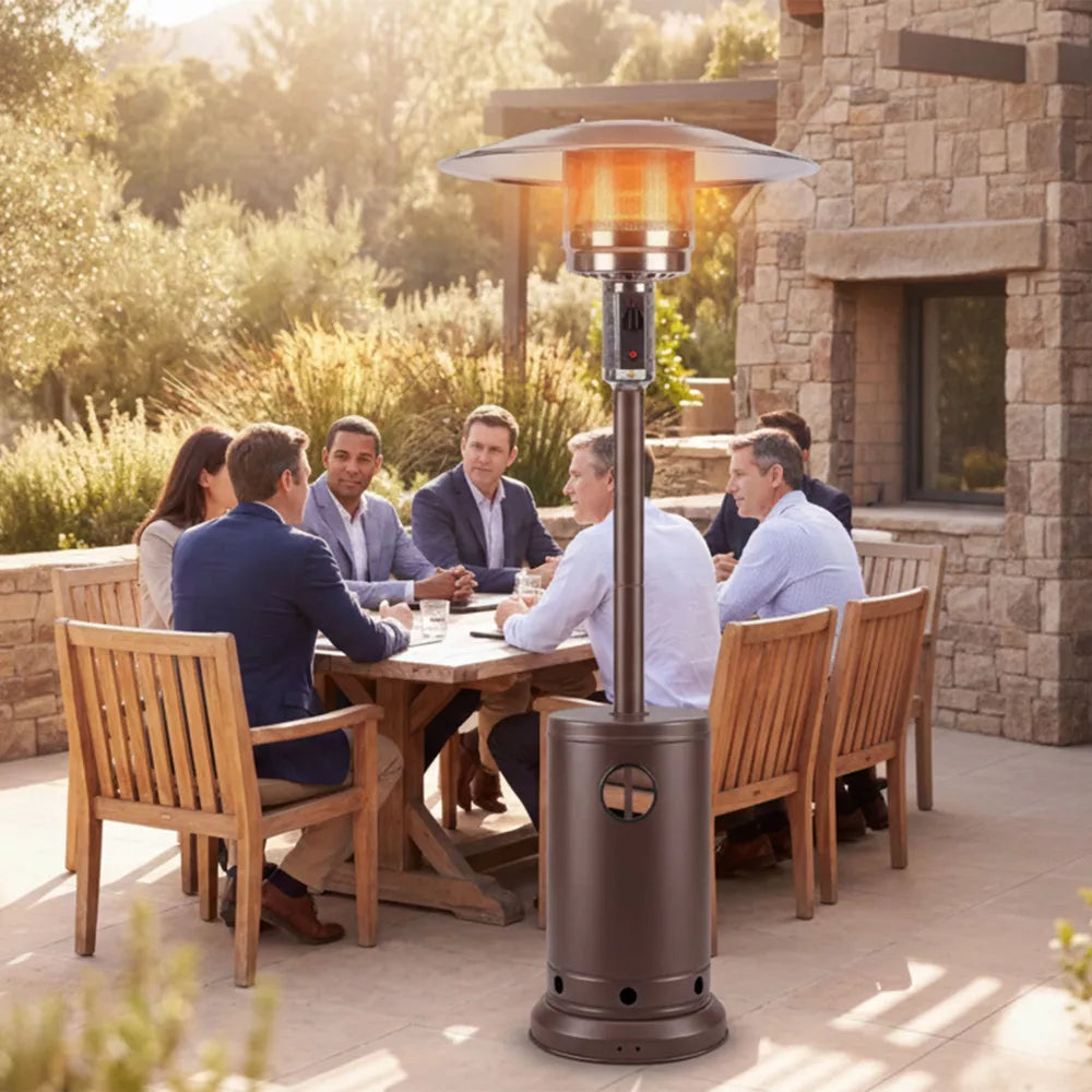 LAUSAINT HOME Patio Heaters,Upgraded 50,000 BTU Heater with Cover&Wheels, Glass Tube Propane Heaters