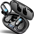 GNMN V7 Ear Buds Wireless Earbuds 96hrs Playback Bluetooth Headphones IPX7 Waterproof Stereo Bass Over-Ear Earphones with Earhooks Microphone