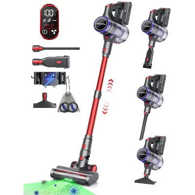Cordless Vacuum Cleaner, 48kPa Powerful Stick Vacuum,Lightweight Upright for Home Hard Floor Carpet Pet Hair