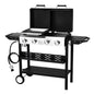 Karl Home 4 Burner 2-in-1 Propane Grill and Griddle Combo Standing with Lid