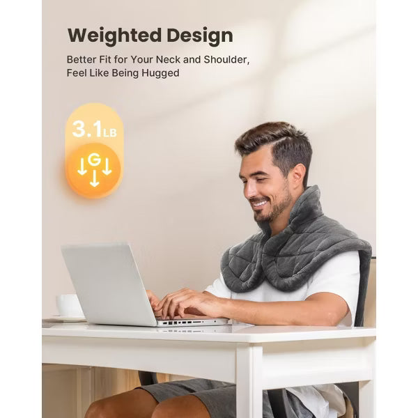 Morfone 9 Heat Levels Electric Heating Shawl,4 Timer Settings Heated Shawl Blanket,Flannel Heating Pad for Neck,Back & Shoulders,Pull-String Control