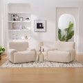 43" Wide Modern Oversized Chenille Accent Chair, Boneless Lounge Armchair with Deep Seat for Living Room, Bedroom, Apartment & Dorms, Beige