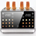 Teendow Touch Screen Toaster 4 Slice, 1800W Stainless Steel Digital Smart Toaster with Dual Controls, 6 Shade Levels for Bagels, Bread, and Pastries
