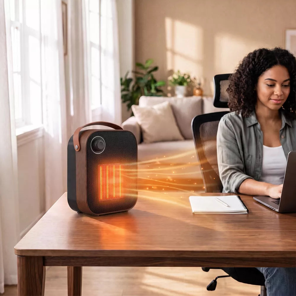 Garvee 1500W Ceramic Heater, Portable Indoor, 2 Heat Modes, Thermostat, Safety