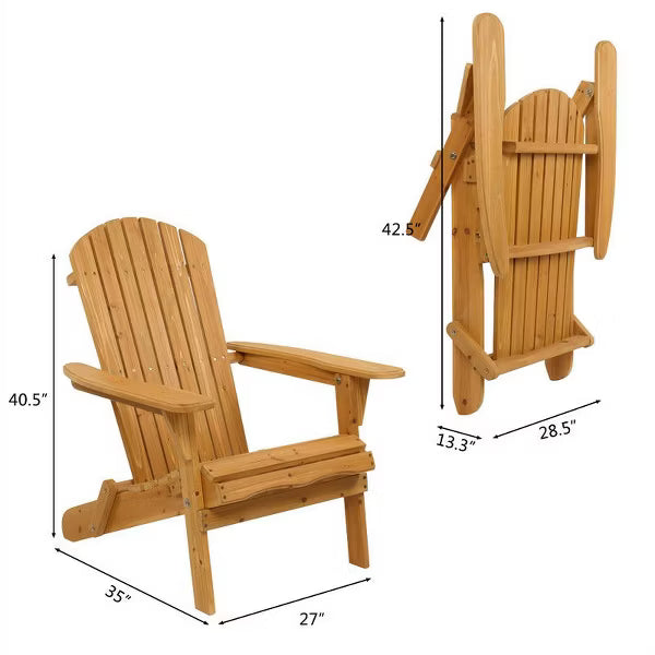 Karl Home Patio Folding Wooden Adirondack Chair