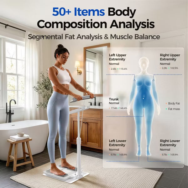 FED Fitness Smart Scale with 8-Electrode BIA, VA Large Display, Bluetooth App, Voice Prompts, Full Body Composition Analysis, 440 lb Capacity