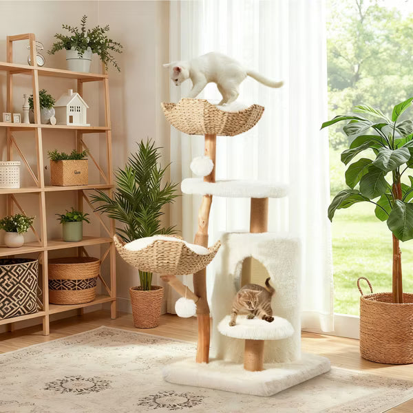 EROMMY 52" Tall Wooden Cat Tree