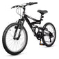 Hykolity Kids Mountain Bike 20 inch MTB Bicycle Age 6-12 Years Height 42-56 in Tween Cycling Full Suspension Sport Outdoor Bikes - Jet Black