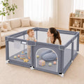 Kmaier Baby Playpen,Large Indoor and Outdoor Play Yards,360° Visibility,For Toddler-(Grey)