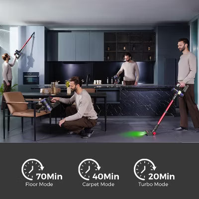 Cordless Vacuum Cleaner, 48kPa Powerful Stick Vacuum,Lightweight Upright for Home Hard Floor Carpet Pet Hair