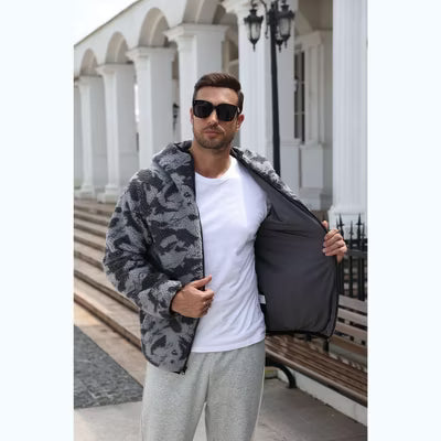 COOFANDY Men's Camo Fleece Hooded Pullover - PAT1-S