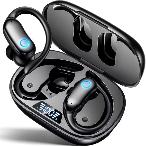 V7 Ear Buds Wireless Earbuds 96hrs Playback Bluetooth Headphones IPX7 Waterproof Stereo Bass Over-Ear Earphones with Earhooks Microphone