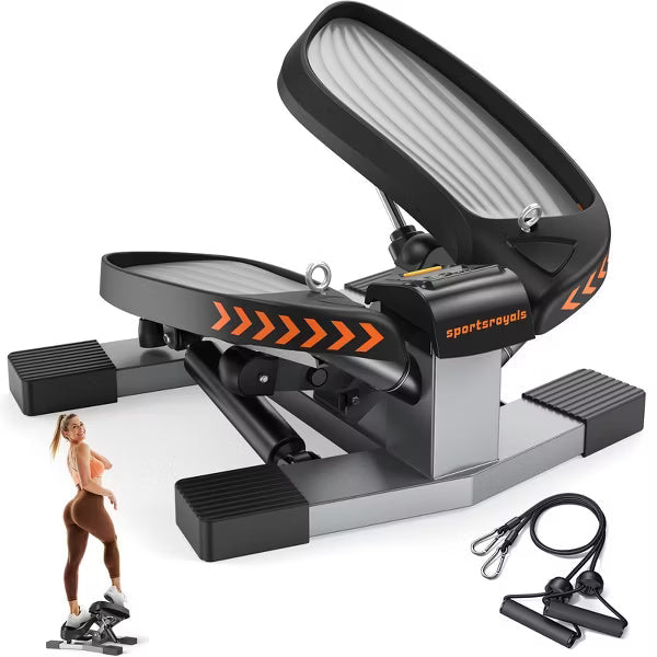 SPORTSROYALS stair Stepper,Mini Stepper for Exercise at Home,Step Machine with Resistance Bands for Full Body Workout, 350lbs+ Capacity