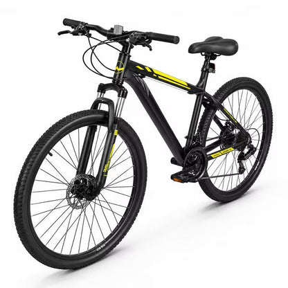 Hykolity 26 Inch Mountain Bike, 21-Speed MTB Bicycle with Aluminum Frame, Front Suspension, Dual Disc Brakes for Men and Women Black