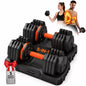 FED FITNESS Adjustable Dumbbell Set of 2, 50lbs Adjustable Weights with Storage Box, 25lbs Dumbbell Set with Anti-Slip Silicone Grip for Home Gym