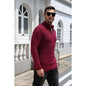 COOFANDY Men's Quarter Zip Knit Sweater Textured Mock Neck Pullover for Casual Warmth-Heather Grey-S