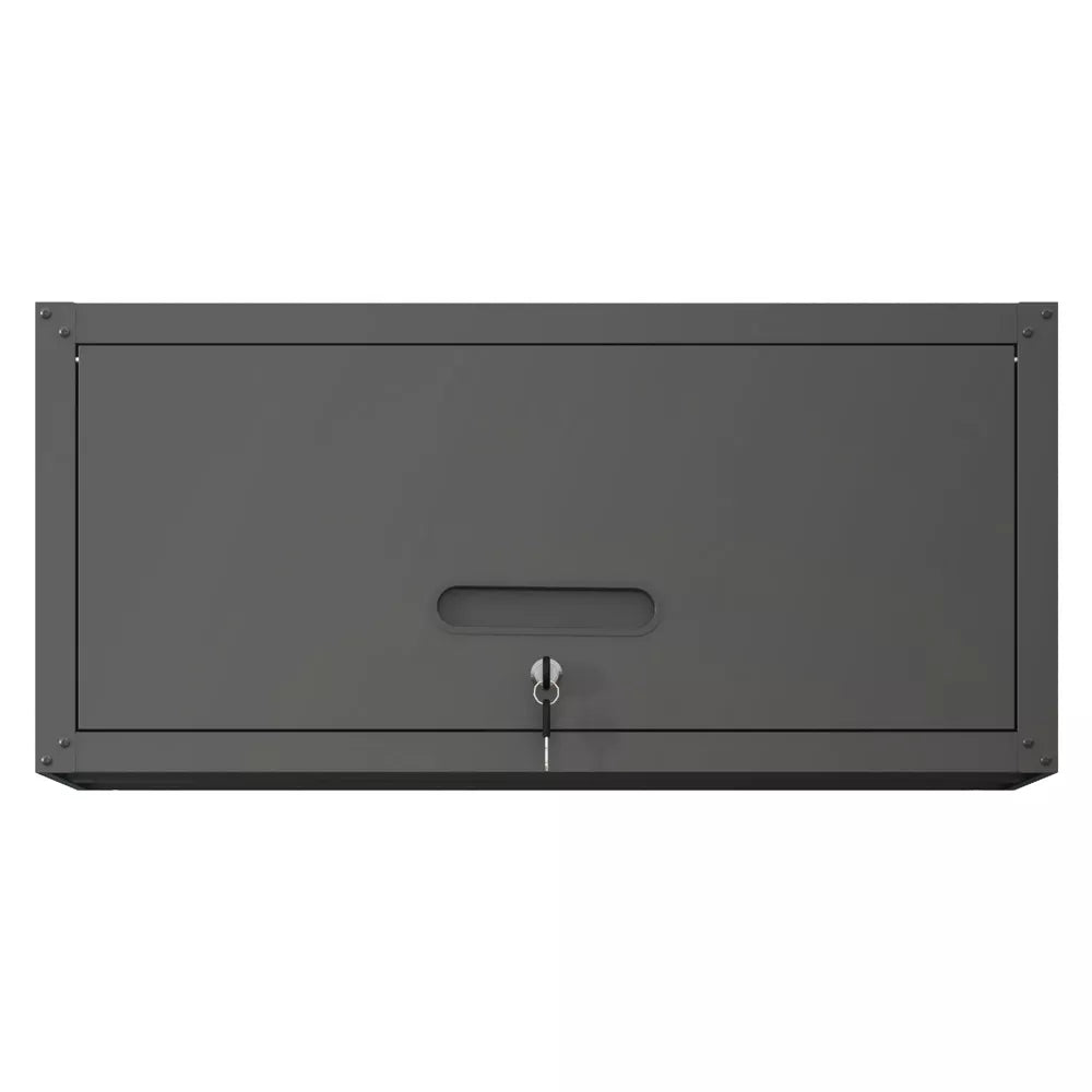 VIYET Heavy Duty Wall Mounted Tool Storage Cabinet, Lockable Steel Garage Cabinet with Lift-Up Door, Industrial Wall Organizer