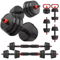 FED FITNESS 90LBS Adjustable Dumbbell Set, 5-in-1 Free Weight Set with Barbell Connector,Kettlebell,Push-Up Stand and Weight Plates for Home Gym