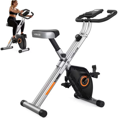 YOSUDA Folding Exercise Bike - Foldable Stationary Bike for Home Gym Workout,380 LBS Capacity and 16-Level Magnetic Resistance