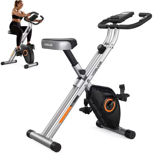 YOSUDA Folding Exercise Bike - Foldable Stationary Bike for Home Gym Workout,380 LBS Capacity and 16-Level Magnetic Resistance