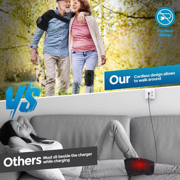 Morfone Cordless Knee Massager Heated Knee Brace with 6 Heat Levels & 3 Vibration 3 Timer