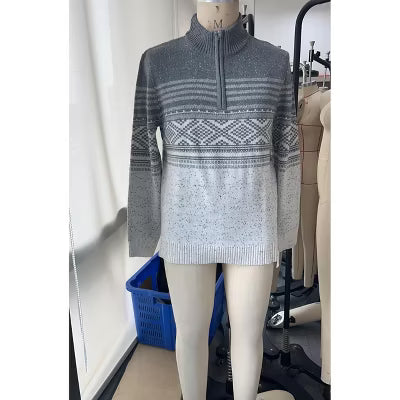 COOFANDY Men's Half Zip Mock Neck Knit Warm Pullover Sweater Green XXL