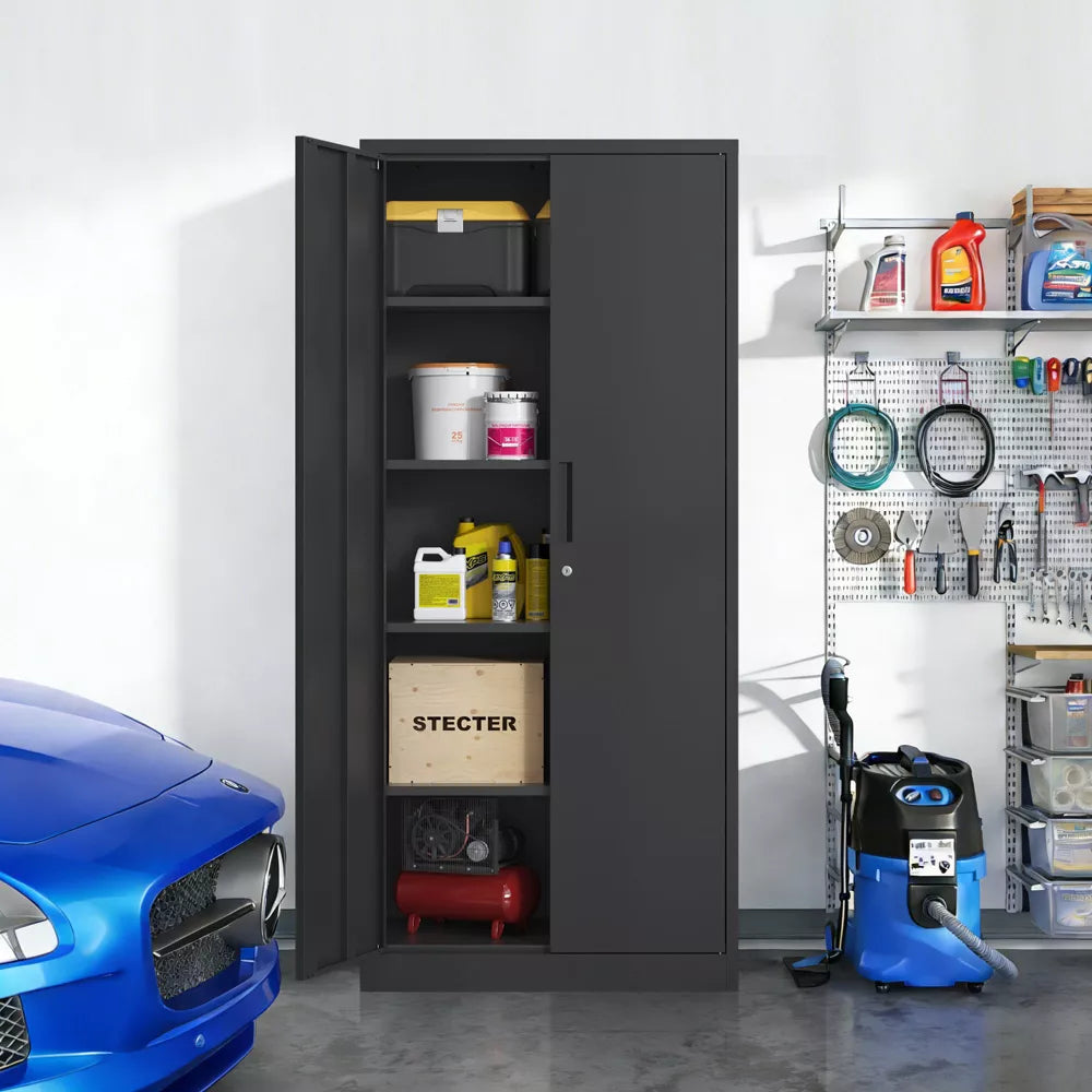 VIYET 71"H Metal Storage Cabinet with Locking Doors & 4 Adjustable Shelves, Heavy-Duty Steel Storage Cabinet for Garage