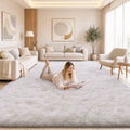 LOVEVOOK Cream White Area Rugs for Living Room Bedroom, Non-Slip Fluffy Soft Shag Rug, Plush Carpet for Home Dorm Decor Aesthetic 5x7 Feet