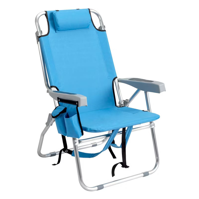 Karl Home Single 5-Position Classic Lay Flat Folding Backpack Beach Chair