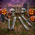 LauKingdom Set of 2 Resin Ground Breaker Skeleton Stakes Halloween Outdoor Yard Decor