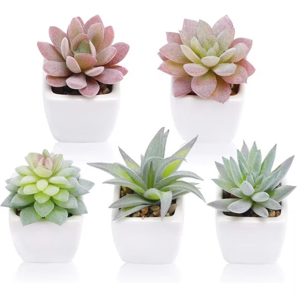 6 Pack Succulents Fake Plants for Bedroom Bathroom Home Decor Palm-sized small fake plants,ideal for bedroom bathroom aesthetic living room decor