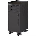 VIYET 34" Narrow Rolling Tool Cabinet with Lockable Door & 2 Drawers, Slim Metal Storage Organizer on Wheels