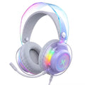 Pro USB Gaming Headset for PC, Computer Headphones with Noise-Cancelling Mic, 7.1 Surround Sound, RGB Light - Wired for PS4/PS5/Laptop Silver