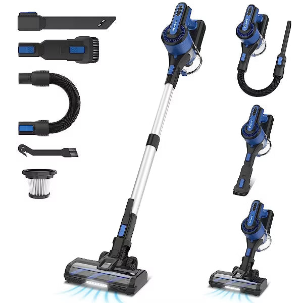 POWEART V870 Cordless Stick Vacuum, 30Kpa Powerful, 350W Motor, 8-in-1 Lightweight, 45 Min Runtime for Pet Hair, Hardfloor, Carpet